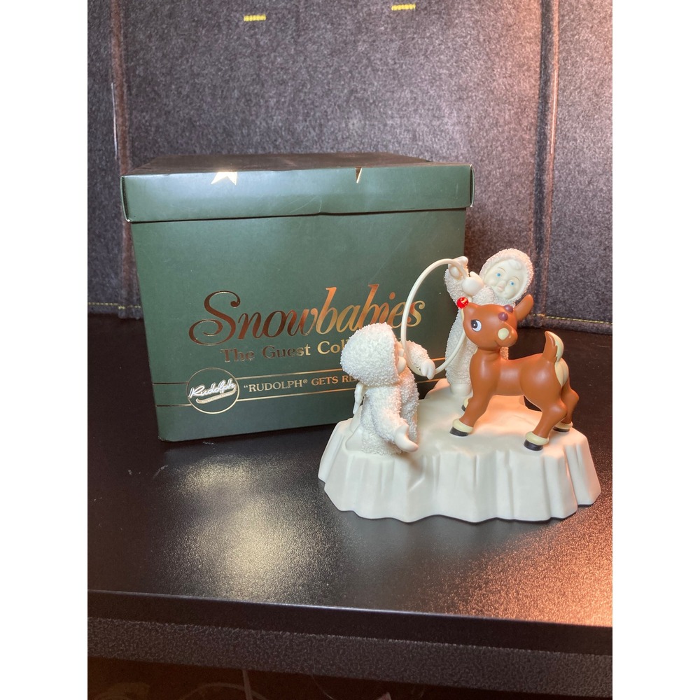 Dept 56 Snowbabies Rudolph Gets Ready Light Up Reindeer Figurine 56.69906 Boxed